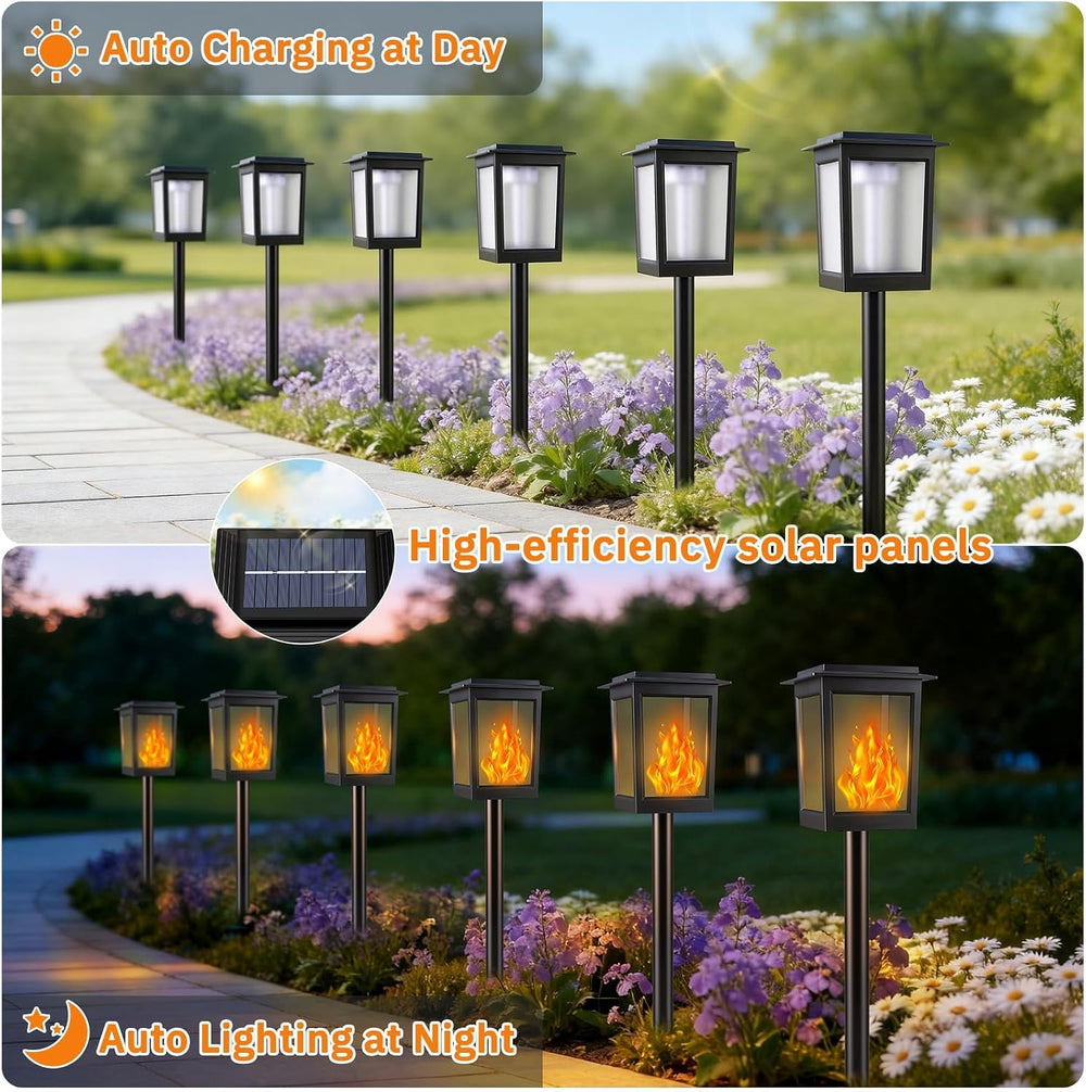 KYEKIO Large Size & Gen2 Flame Solar Torch Lights for Halloween Decorations