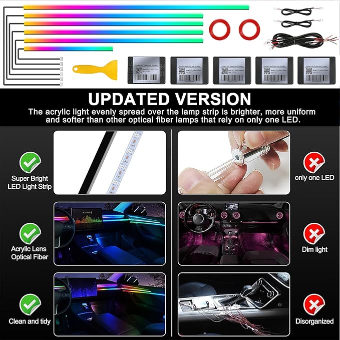 Dream+Color Acrylic Interior Car LED Strip Light