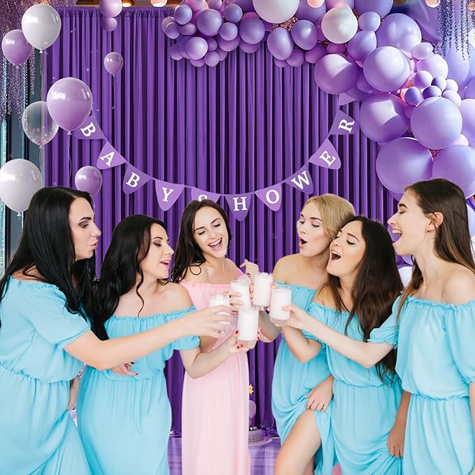 10 x 7 Feet Purple Backdrop Curtain for Partie, Background Curtains for Photo...