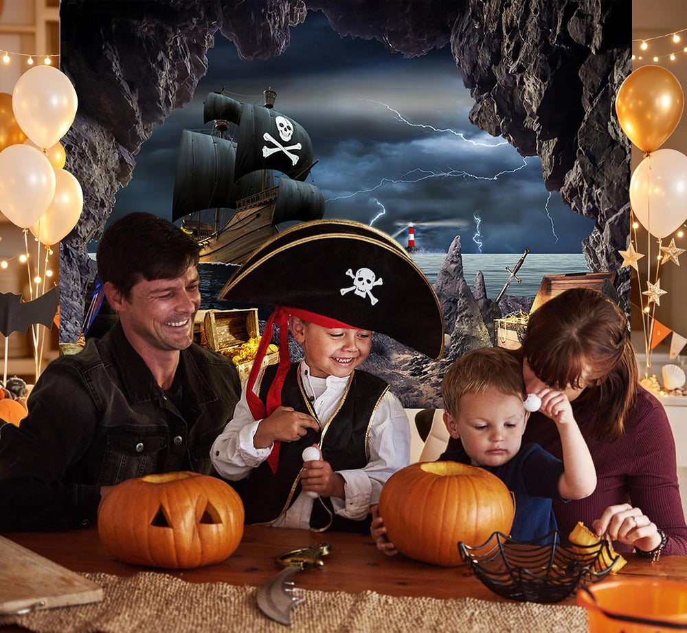 10X8FT Pirate Party Backdrop Halloween Pirate Backdrop F104