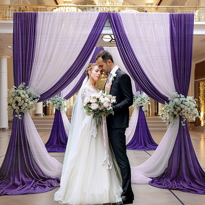 10 x 7 Feet Purple Backdrop Curtain for Partie, Background Curtains for Photo...