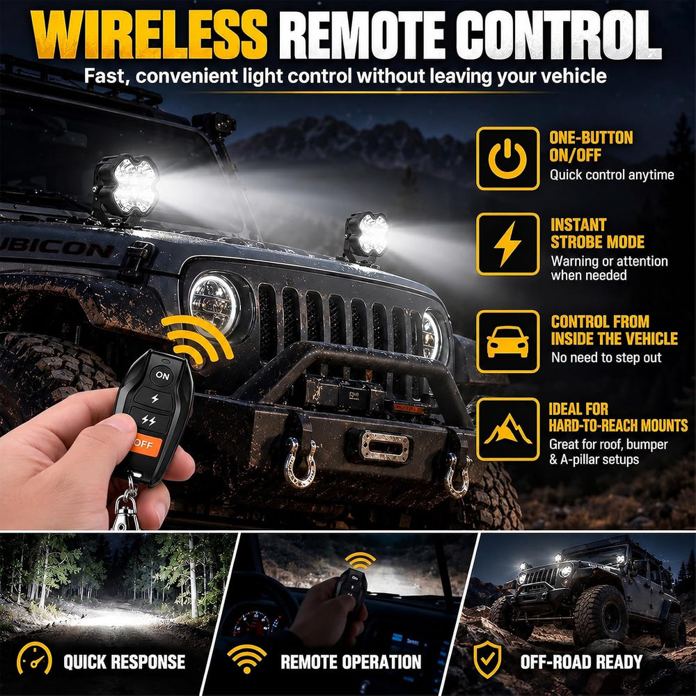 4 Inch 100W LED Pod Lights Amber DRL Clover Series Off Road Light Pods