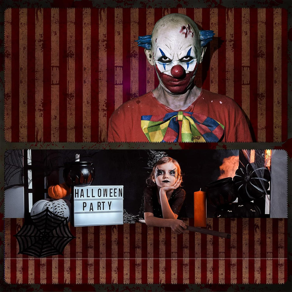 Remerry 10 Pcs Halloween Circus Backdrop Creepy Carnival Clown Decorations