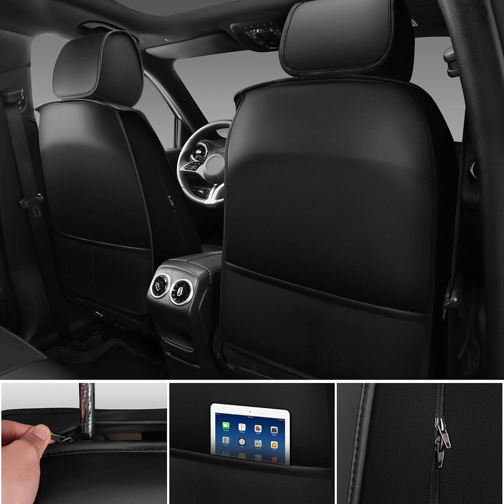 CAR PASS Nappa Leather Car Seat Covers Full Set, Luxury Seat Protector for Ca...