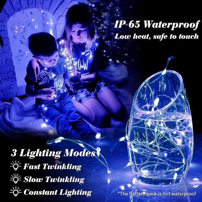 ZGWJ 50 Pack Fairy Lights Battery Operated, 7ft 20 Mini LED Fairy String Ligh...
