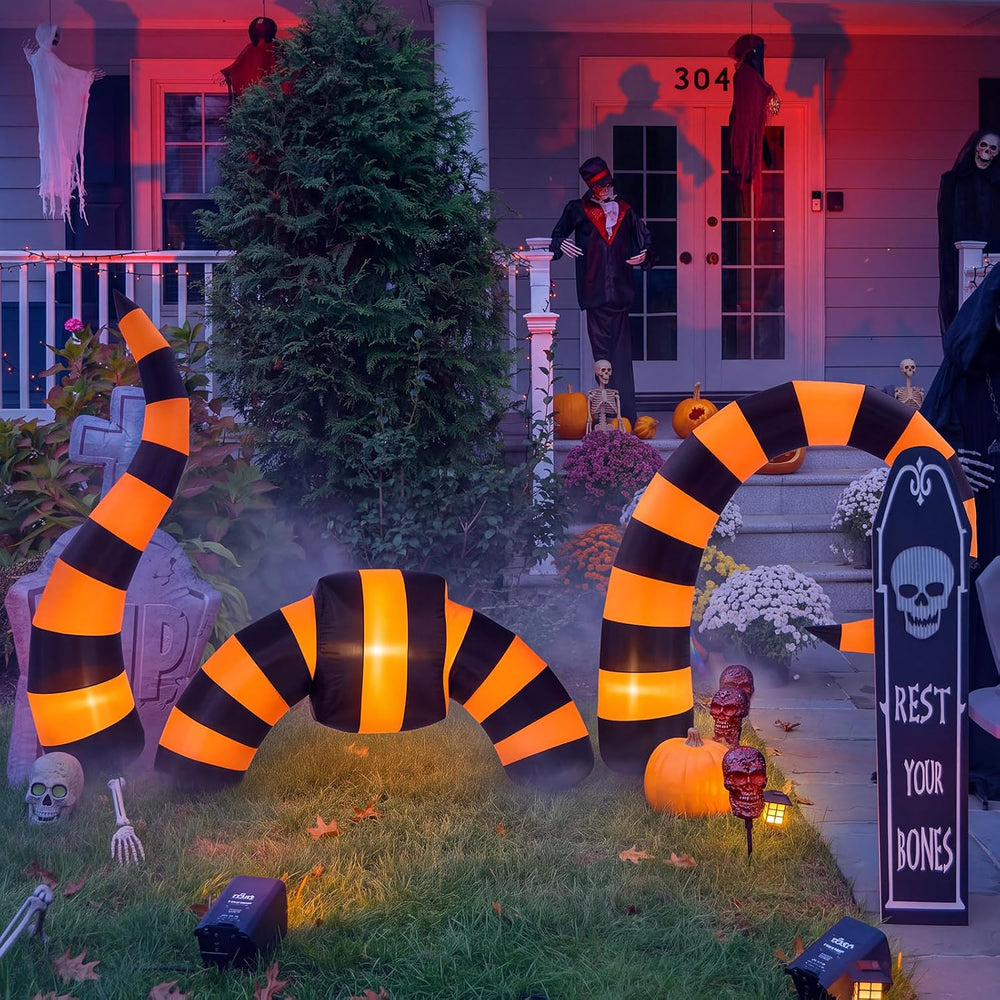 3 Pcs Halloween Inflatable Worm Yard Decoration with Built-in LED