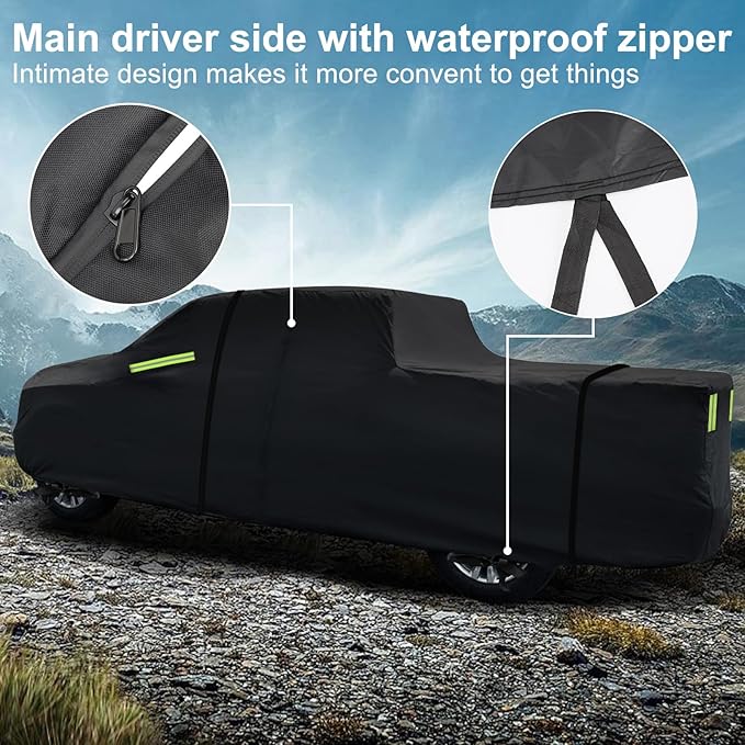 Truck Cover for Chevy Silverado Crew Cab Long Bed 8.3ft Heavy Duty Waterproof
