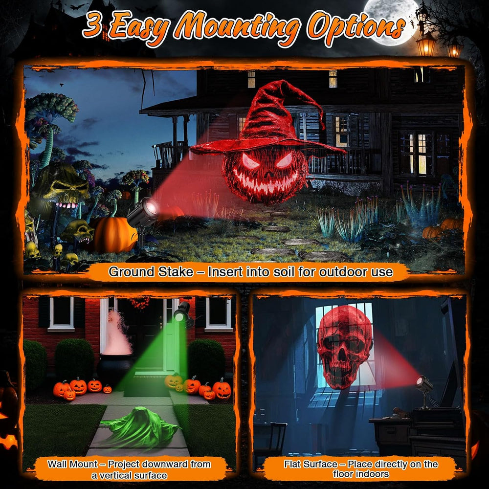 12-in-1 Halloween Projector Lights Outdoor, 3D Halloween Decoration Light