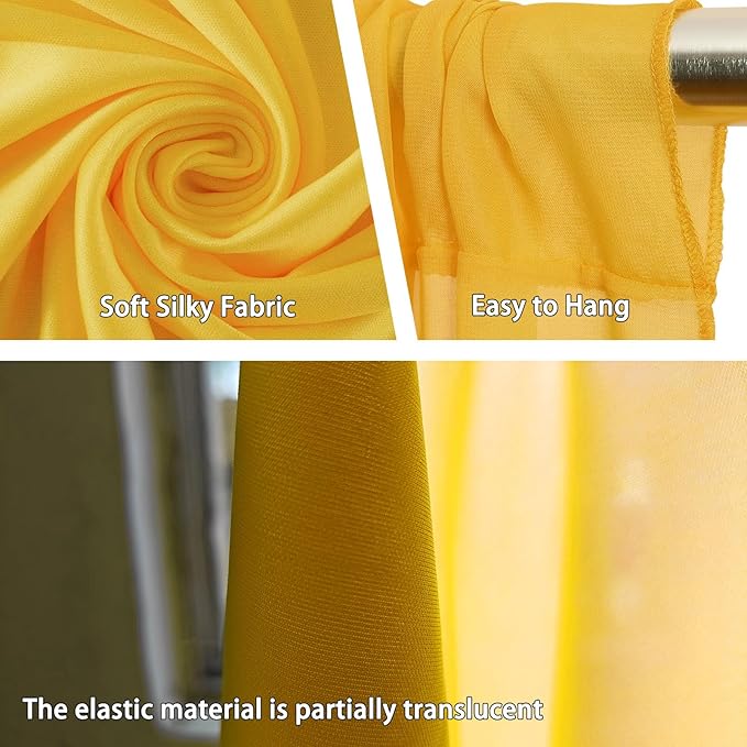 10 x 10 Feet Yellow Backdrop Curtain for Partie, Background Curtains for Phot...