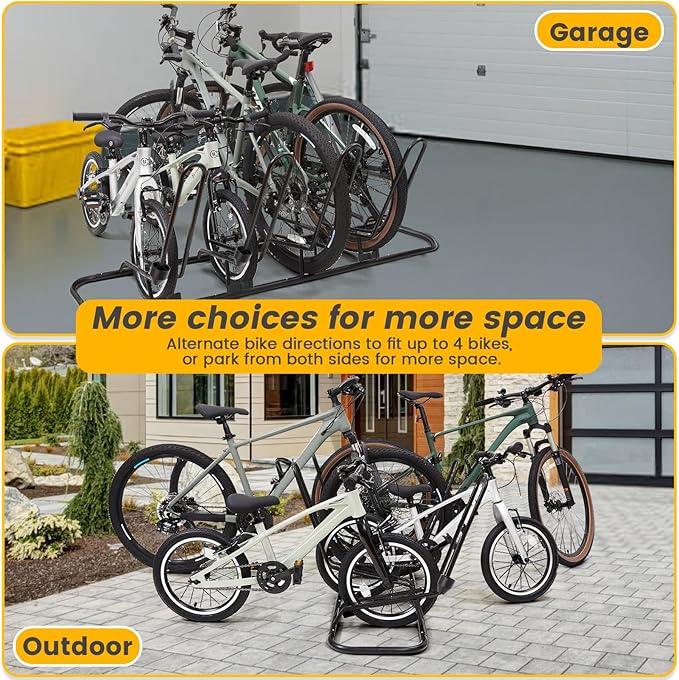 4 Floor Bike Rack, Safeguard Disc Brakes & Derailleurs Design, Waterproof