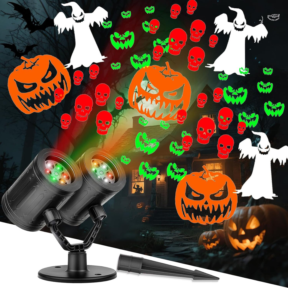 Halloween Projector Lights Outdoor 2026 Upgraded Double Head & Dynamic Ro...