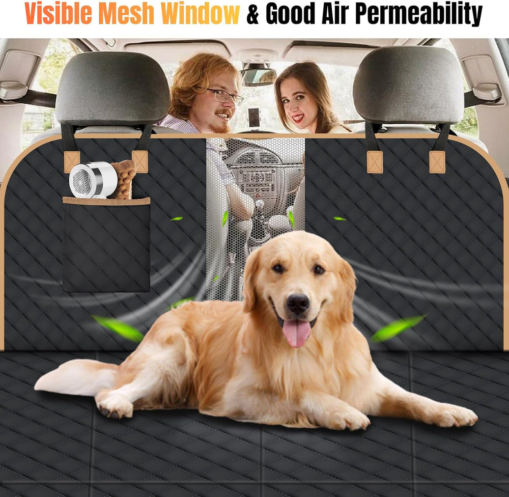 Hard Bottom Dog Car Seat Cover for Back Seat, Holds 420lbs - Waterproof Sturd...