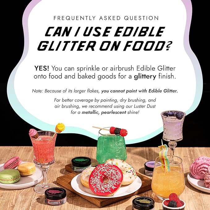 MONÉGASQUE Iridescent Edible Glitter for Drinks 10g – Halloween Edible Glitte...