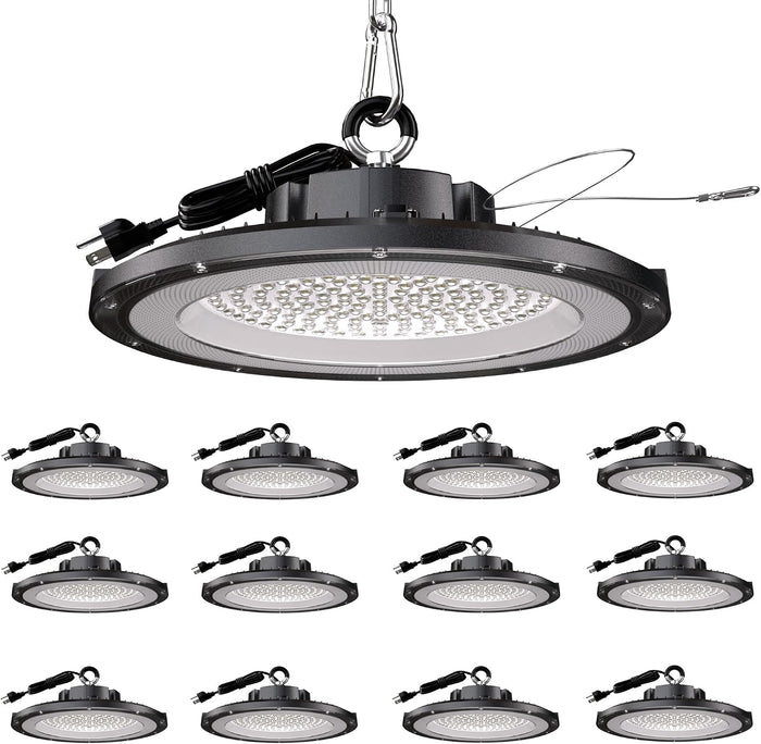 UFO LED High Bay Lights 200W 12 Pack 5000K with 5ft Plug