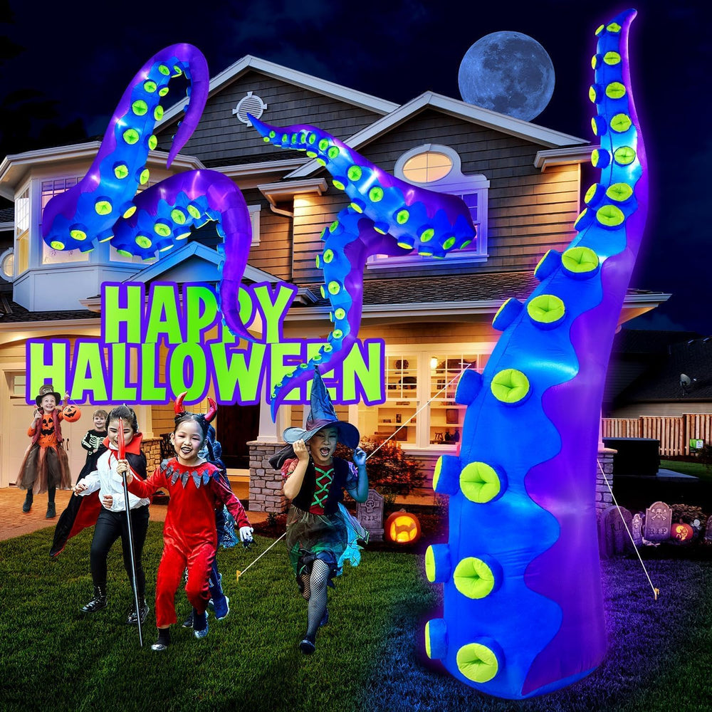 1PCS 14FT Giant Halloween Inflatables Octopus Tentacles, Huge Halloween Decor...