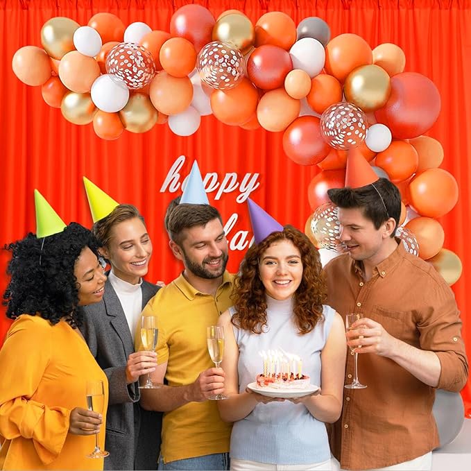10 x 7 Feet Orange A Backdrop Curtain for Partie, Background Curtains for Pho...