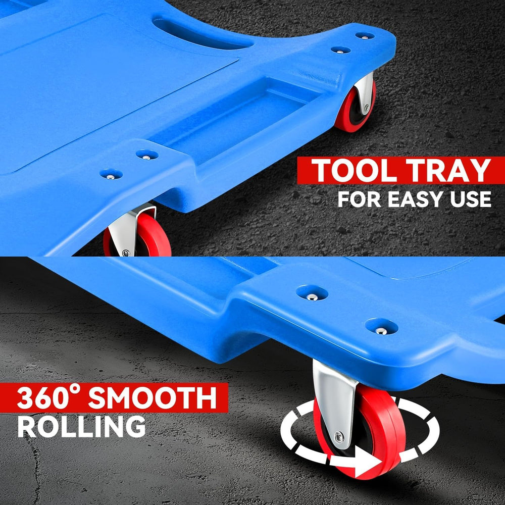 Auto Dynasty 36 in Low-Profile Under-Car Rolling Mechanic Creeper, Blue
