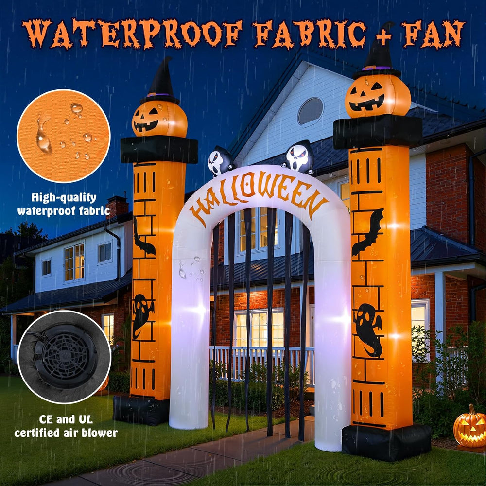 11 FT(H) x 10 FT(L) Giant Halloween Inflatables Pumpkin Archway