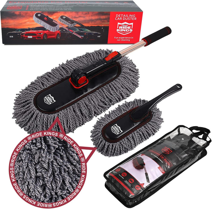 Car Duster Set, Car Duster Exterior Extendable Handle, Scratch Remover Large (2-Packs)