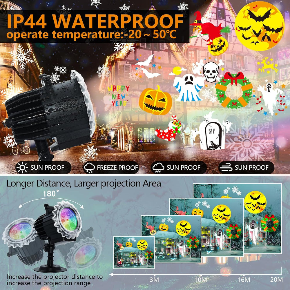 Halloween Projector Lights Outdoor, 8 Images Mode Halloween Lights Projector ...