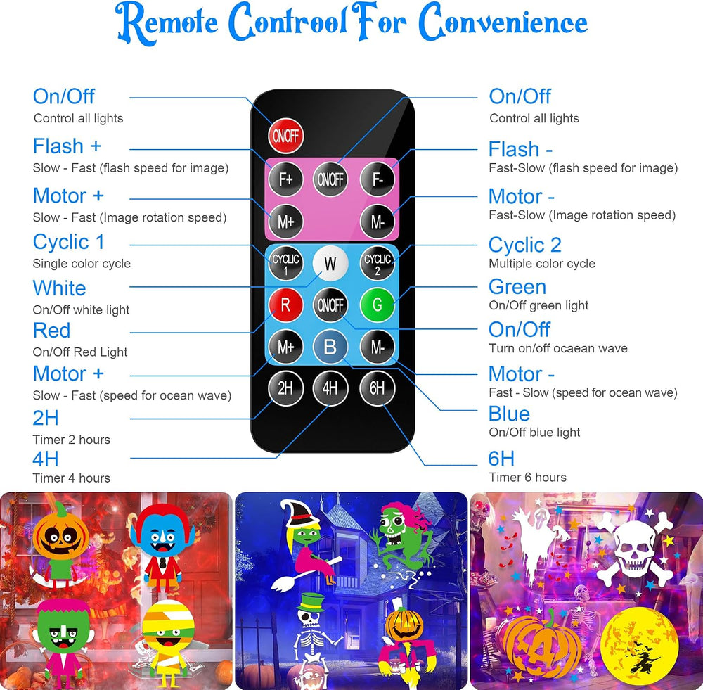 COOLWUFAN 2-in-1 Halloween Christmas Projector Lights Outdoor 20 Slides