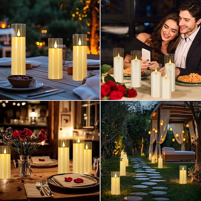 Flickering Flameless Candles Battery Operated with Remote,Led Pillar Candles ...