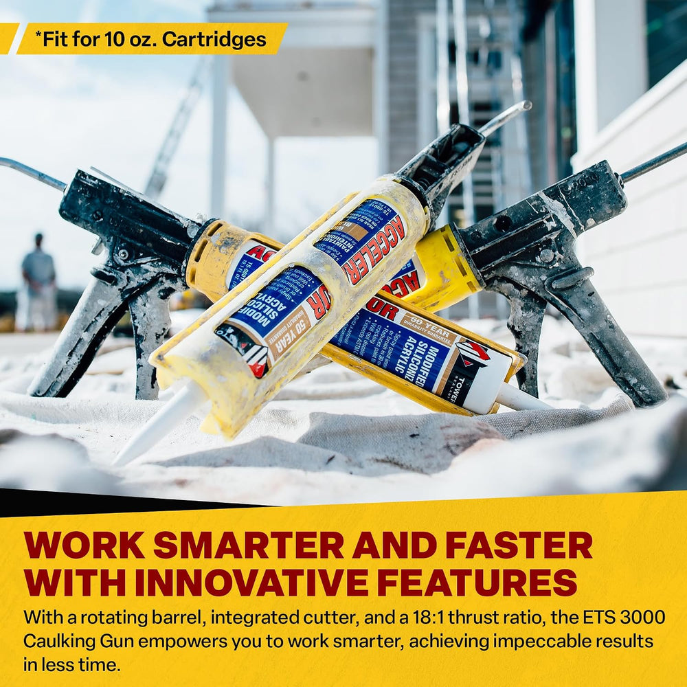 Dripless Brand ETS3000 Composite Caulk Gun for 10oz / 300ml Sealant or Adhesi...