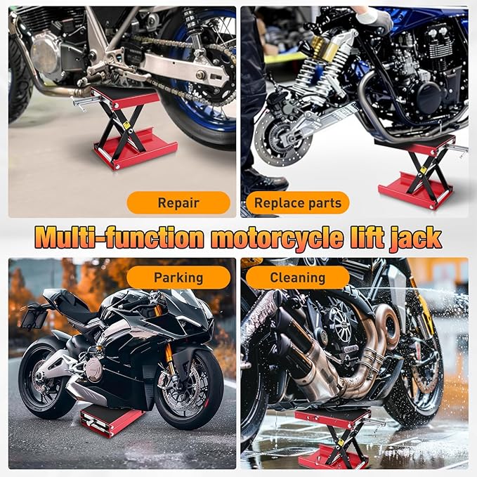 Nilight Motorcycle Lift Jack 1100 LBS Scissor Jack Stand Lift from 3.4" ...