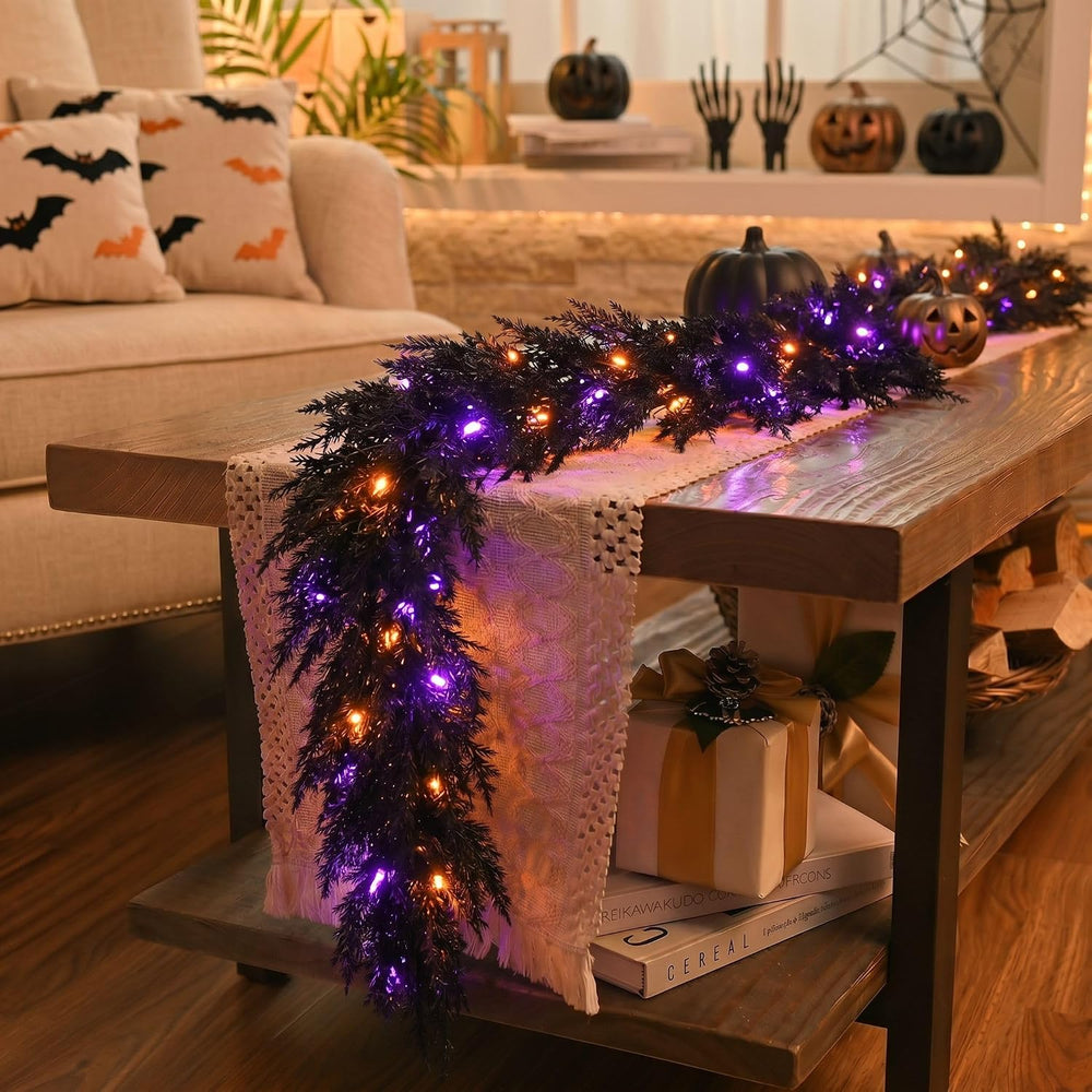 Valery Madelyn 9ft Artificial Norfolk Pine Halloween Garland for Mantle