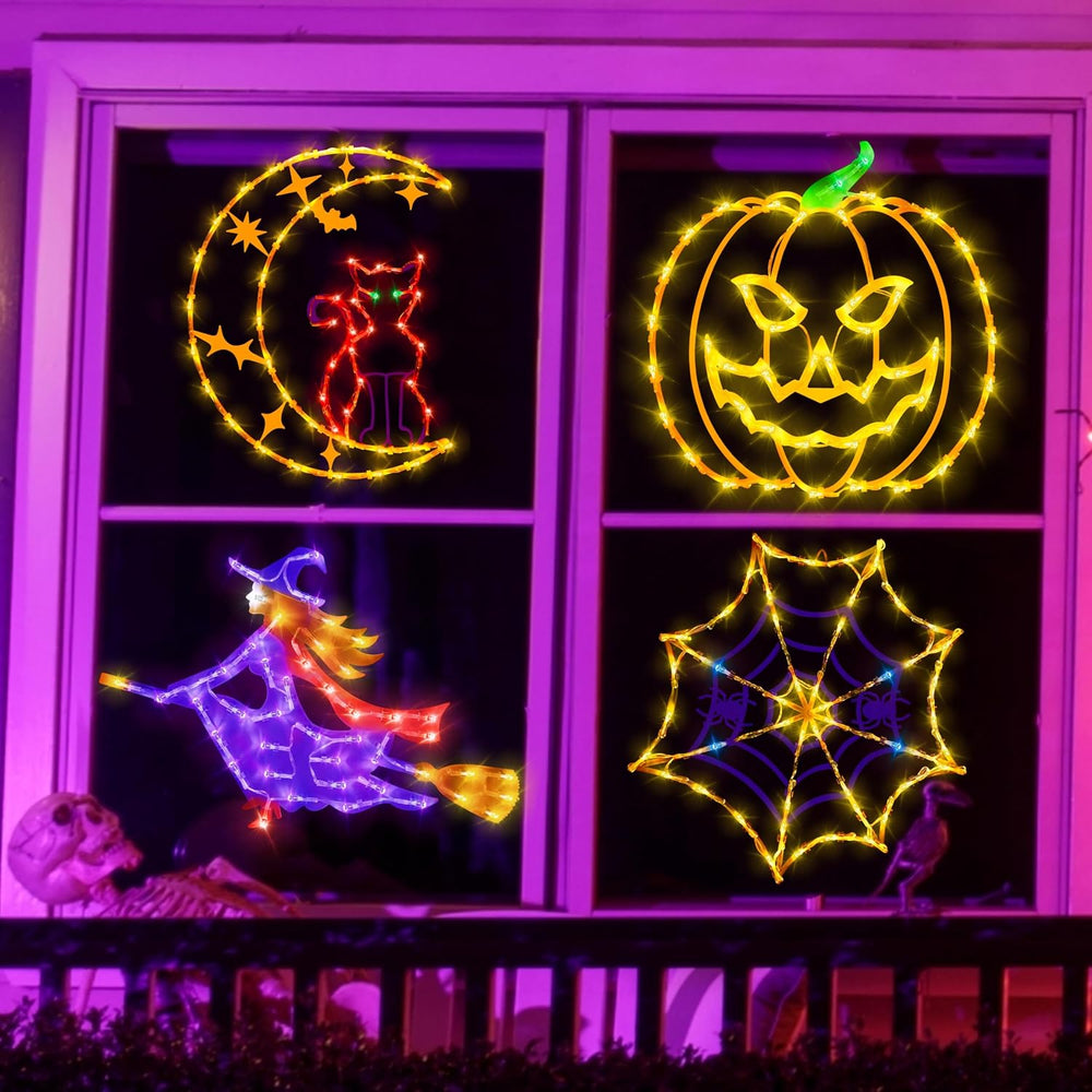 TRWYMZ Halloween Decorations - 16" Halloween Window Silhouette Lights