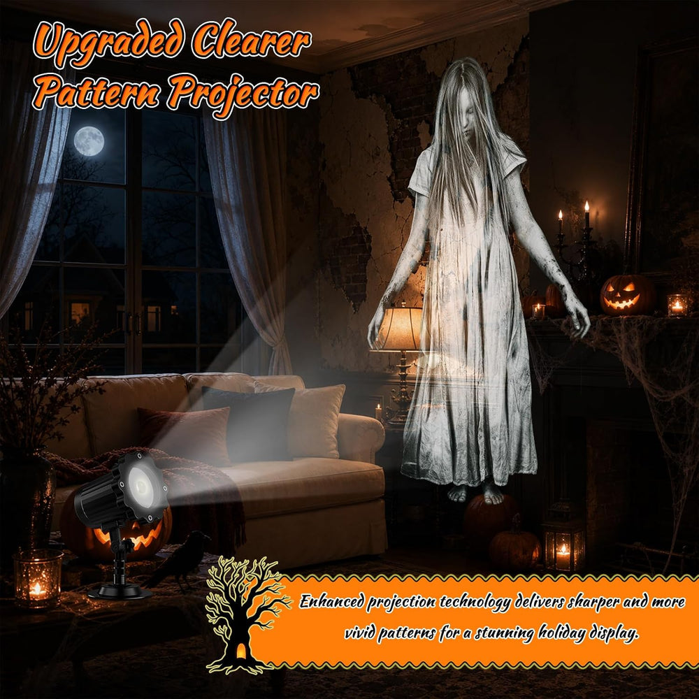 Halloween Decoration Outdoor 3D White Ghost Projector Light