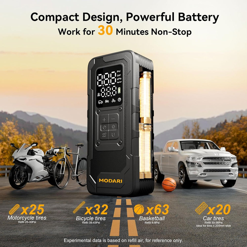 Tire Inflator Portable Air Compressor, Up to 160 PSI Car Tire Inflator, Cordl...