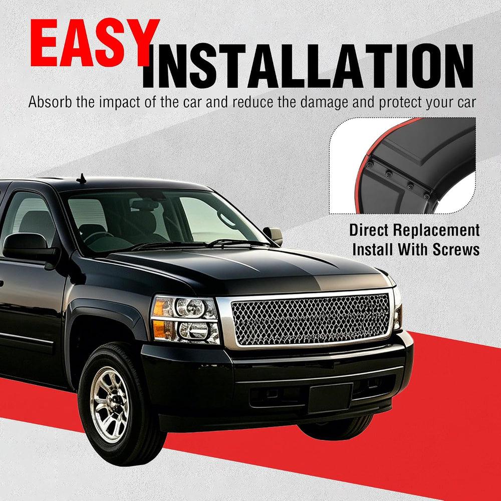 4Pcs Fender Flares Set Compatible with 2007-2013 Chevy Chevrolet Silverado 15...