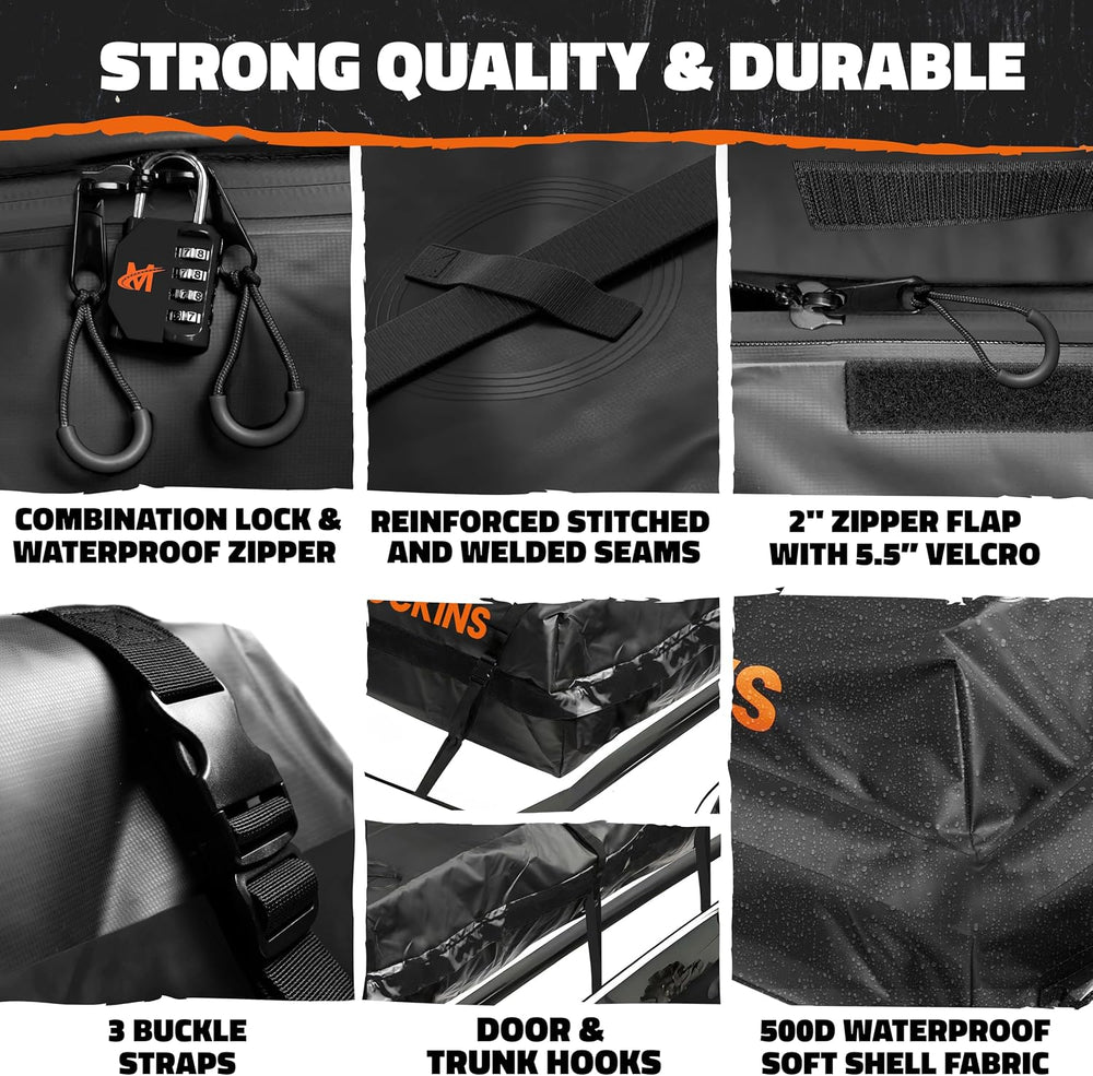 Mockins XXL 50 CuFt Heavy Duty Car Rooftop Cargo Carrier Bag 85"x50"...