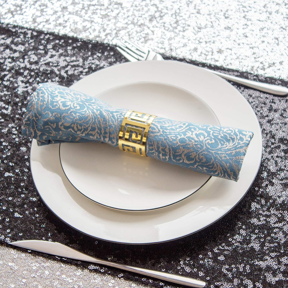 Sequin Table Runner, Black, 12x108 inch, 10 Pack for Halloween