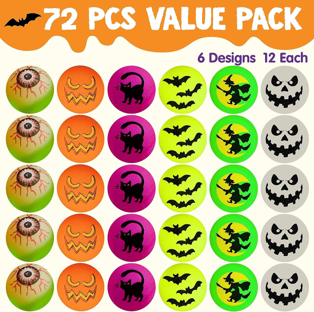 JOYIN 72 PCS Halloween Bouncy Balls, Glow in The Dark Bouncing Balls Eyeballs...