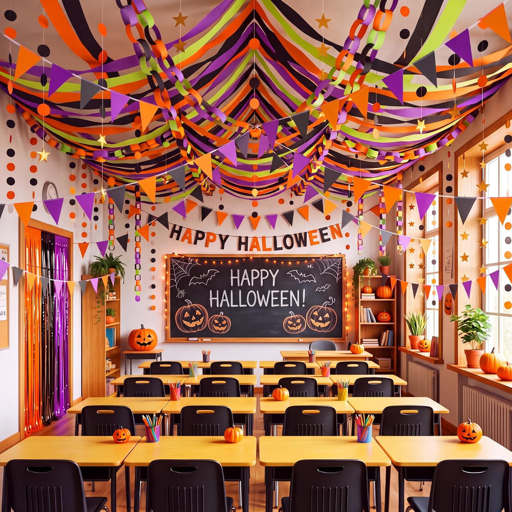 Yoonotee Halloween Party Decoration 574 ft Crepe Streamers for Party Decor