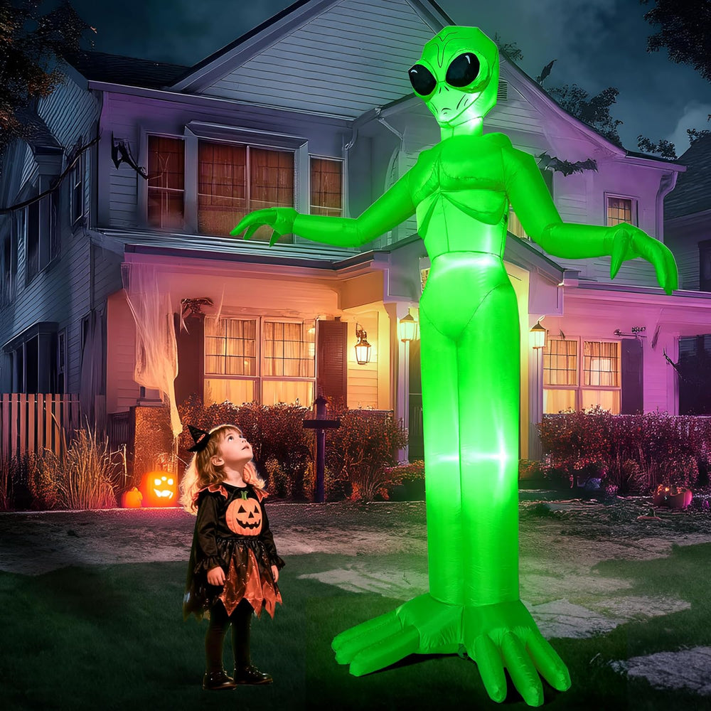 Joiedomi 9 FT Tall Halloween Inflatable Decoration Outside, Blow Up Alien Inf...