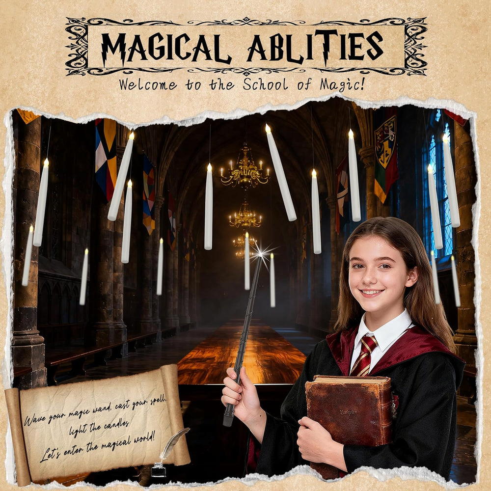 20PCS Floating Candles with Wand, Magic Hanging Candles, Flickering Warm Ligh...