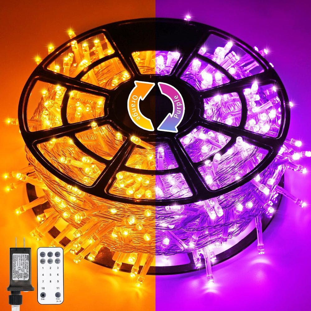 JMEXSUSS 168ft 600 LED Halloween Decor Lights Outdoor Clear Wire