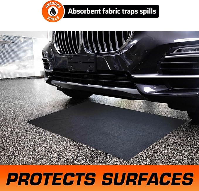 Armor All Premium Maintenance Mat Oil Spill Garage Floor Mat, Waterproof (2Pack)
