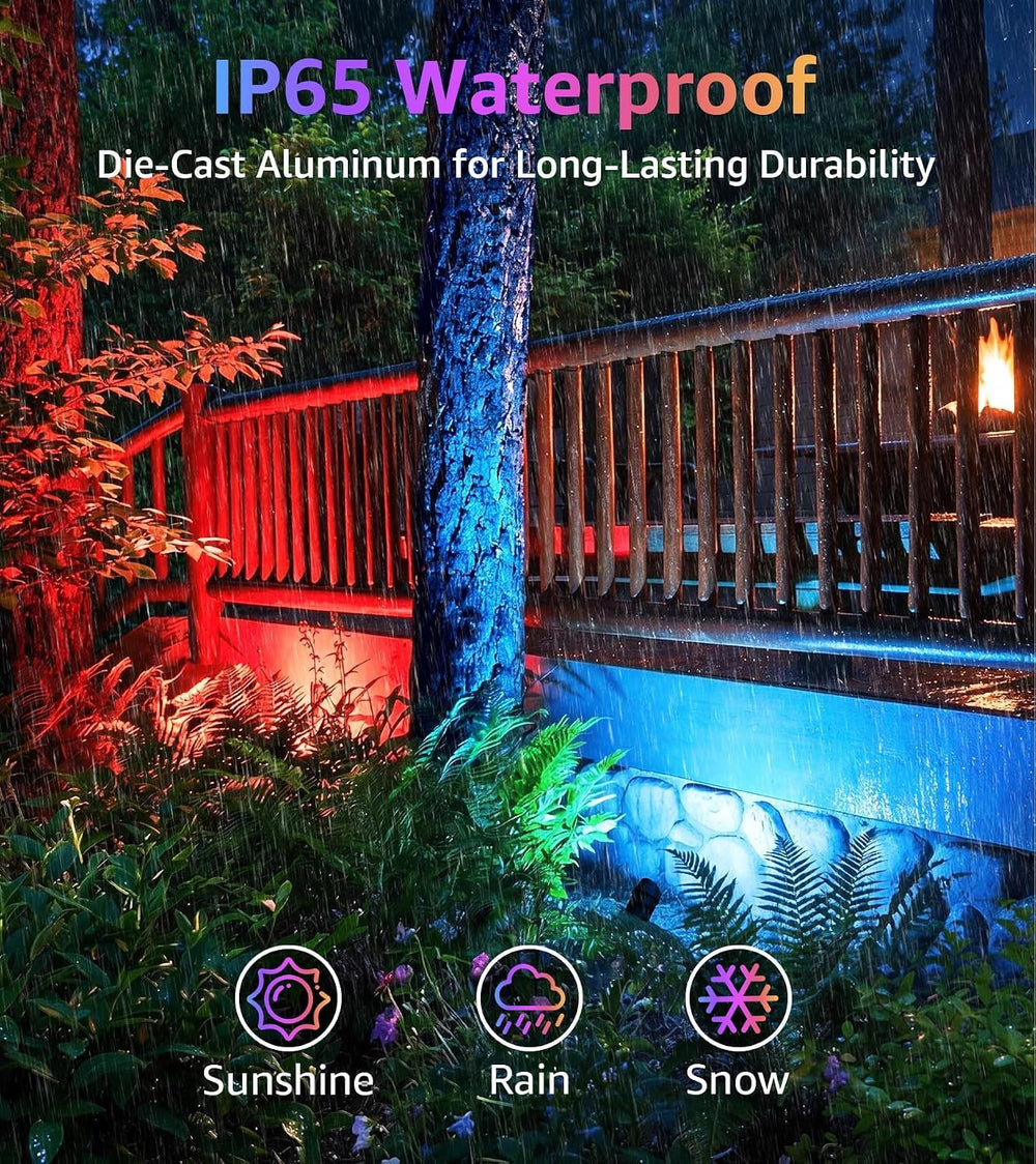 SUNVIE Halloween Spotlights Outdoor Waterproof 12W RGB LED Landscape Lights