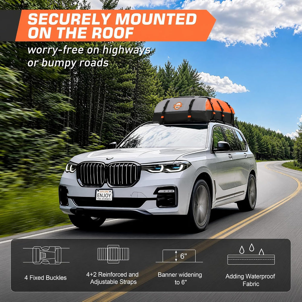 Sailnovo Rooftop Cargo Carrier Bag 21 Cubic, 1000D PVC Waterproof Vehicle Sof...