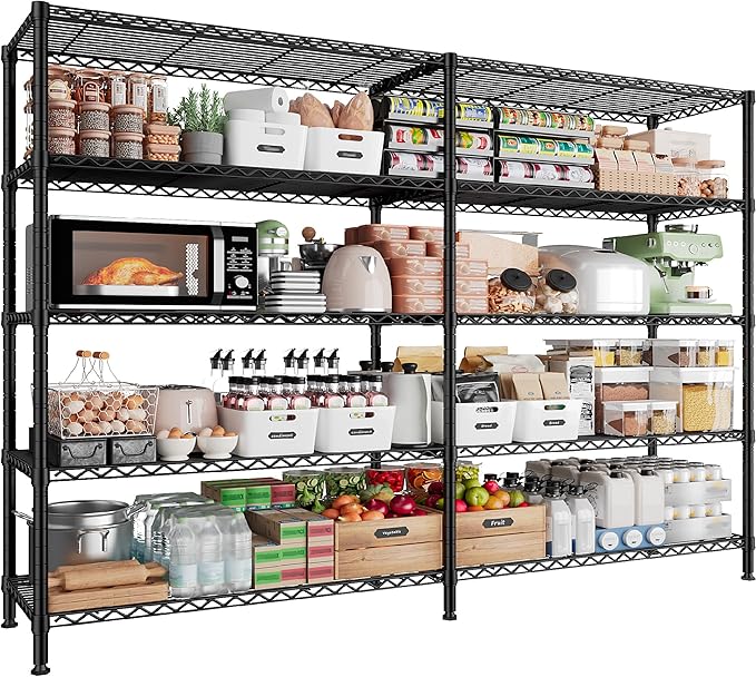 REIBII 1500LBS Storage Shelves Metal Shelving Unit 61.7''W Wire Shelving