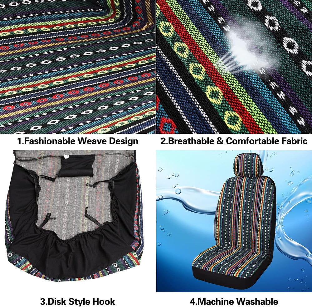 Pariitadin Baja Saddle Blanket Car Seat Covers Full Set with Seat Belt Pads, ...