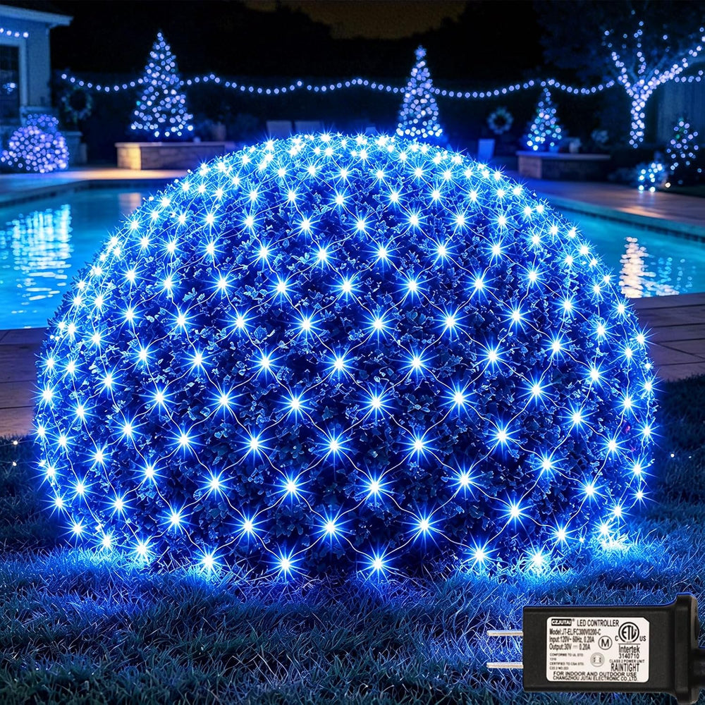 OYCBUZO 300LED Net Lights, 14.8ft x 5ft Christmas Net Lights Outdoor Connecta...