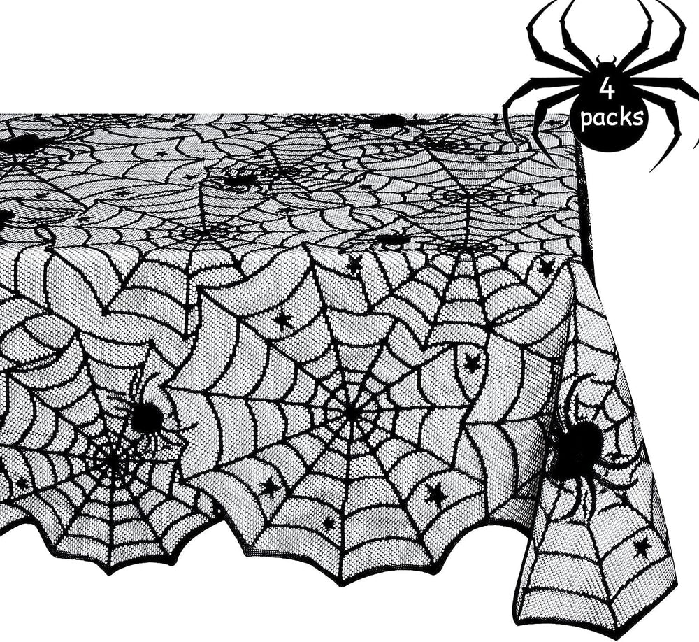 Halloween Lace Tablecloths Black Table Cloths Spiderweb Table Fabrics Decor