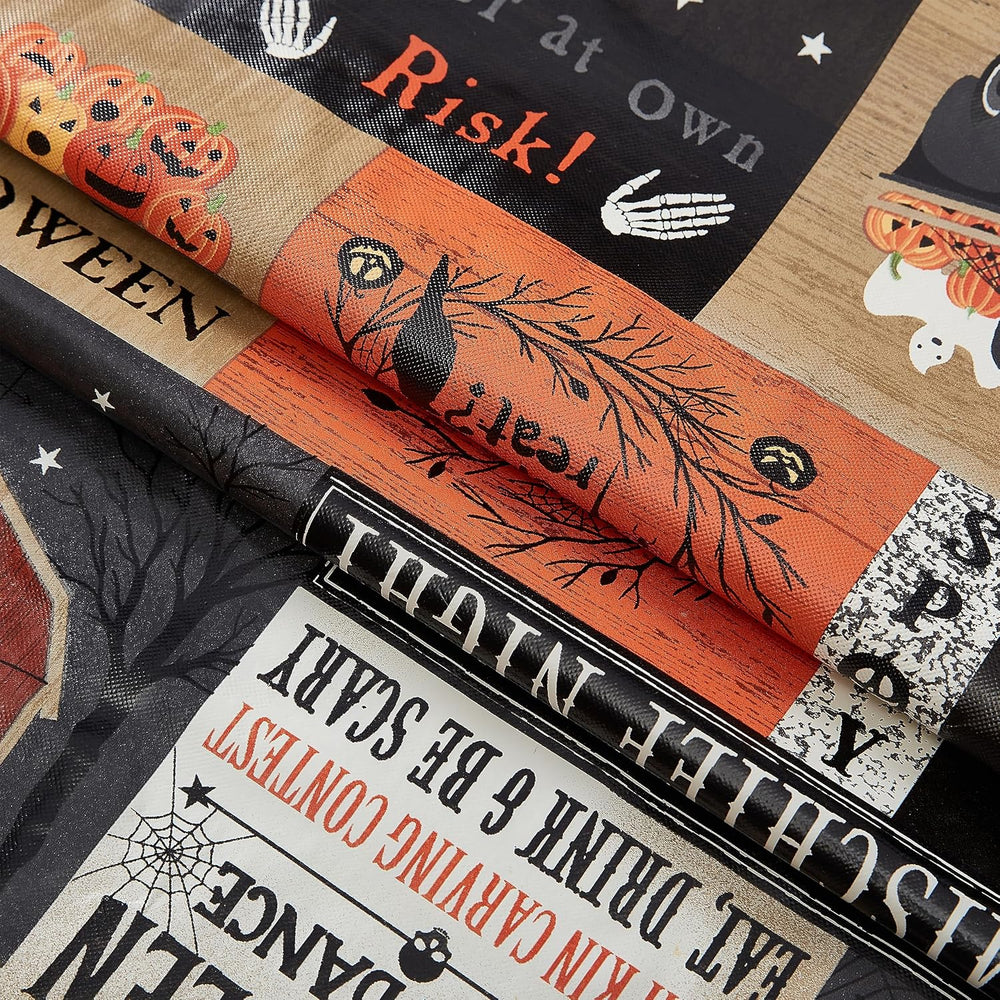 Newbridge Halloween Rustic Spooky Farm 60 x 120 Inch Rectangle Vinyl Tableclo...