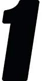 Dirt Digits DD43B-1 Black 4" High-Gloss Precision Die Cut Vinyl Number 1, 3 Pack