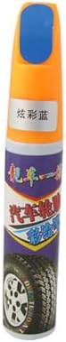 Ruilogod Orange Red Plastic Cap Blue Paint Tire Marker Pen for Car Vehicle